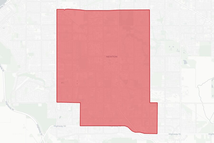 Surrey Newton 2025 federal election riding boundaries map